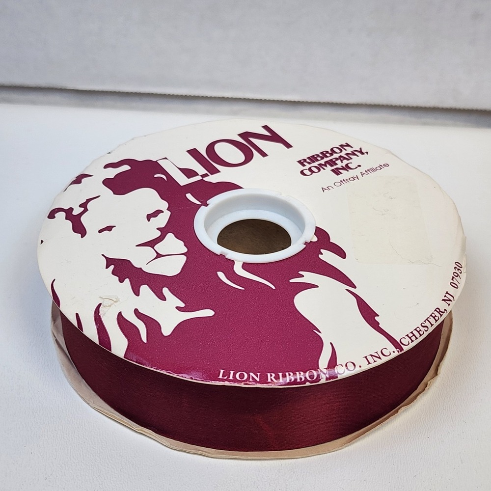 Lion Ribbon Company #9 Wine Acetate Satin Ribbon 1 5/16 in x 100 Yards
